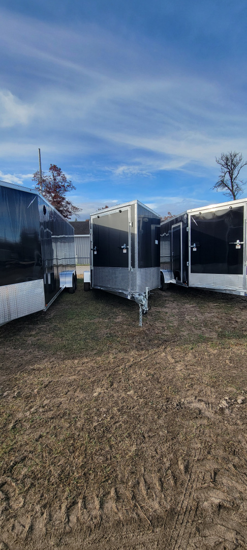 New 2026 Lightning Trailers 7X17 CHARCOAL 3K 2 PLACE Cargo / Enclosed Trailer