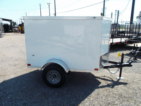 New 2026 Covered Wagon Trailers 4x6 Cargo Trailer / Enclosed Trailer / LEDs / Radials / 1 Piece Roof / Semi-Screwless Exterior / Bed Lined Frame and Tongue