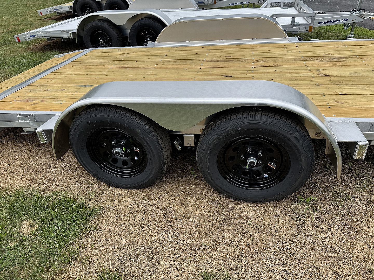 New 2026 Mission MOCH8X18W 18 Foot Wood Deck Car Hauler 7000 LB GVW