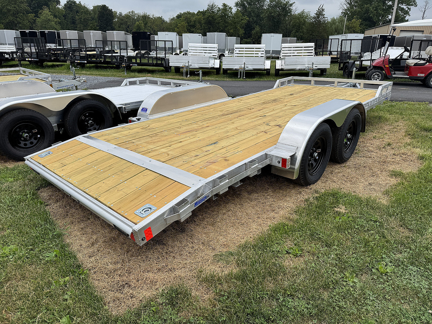 New 2026 Mission MOCH8X18W 18 Foot Wood Deck Car Hauler 7000 LB GVW