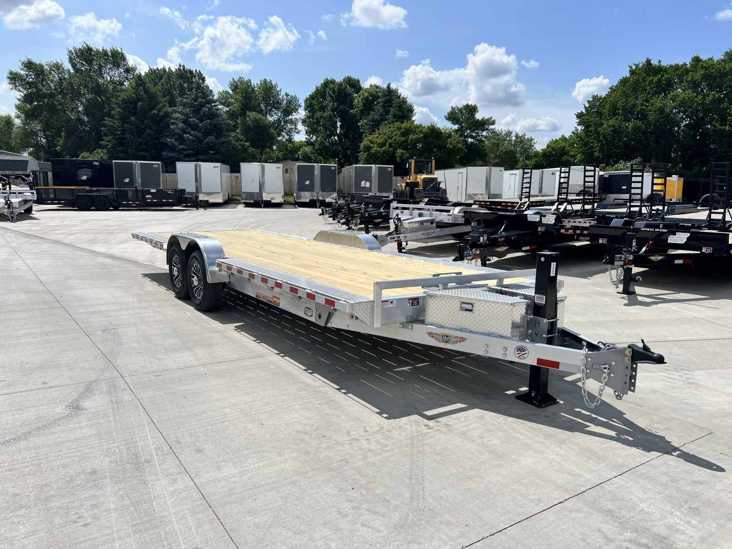 New NEW 2026 H&H Speedloader ALUMINUM EXTRA WIDE HYDRAULIC Jack 24’ POWER TILTbed flatbed Trailer 2-7000 lb axles =14K