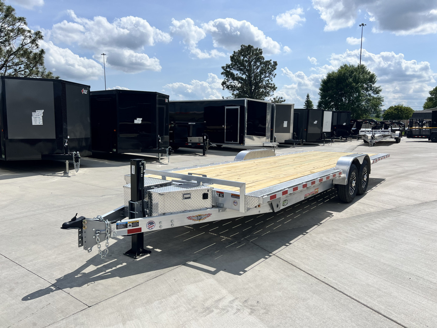 New NEW 2026 H&H Speedloader ALUMINUM EXTRA WIDE HYDRAULIC Jack 24’ POWER TILTbed flatbed Trailer 2-7000 lb axles =14K