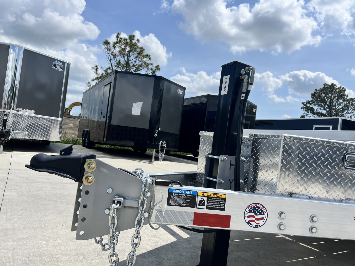 New NEW 2026 H&H Speedloader ALUMINUM EXTRA WIDE HYDRAULIC Jack 24’ POWER TILTbed flatbed Trailer 2-7000 lb axles =14K