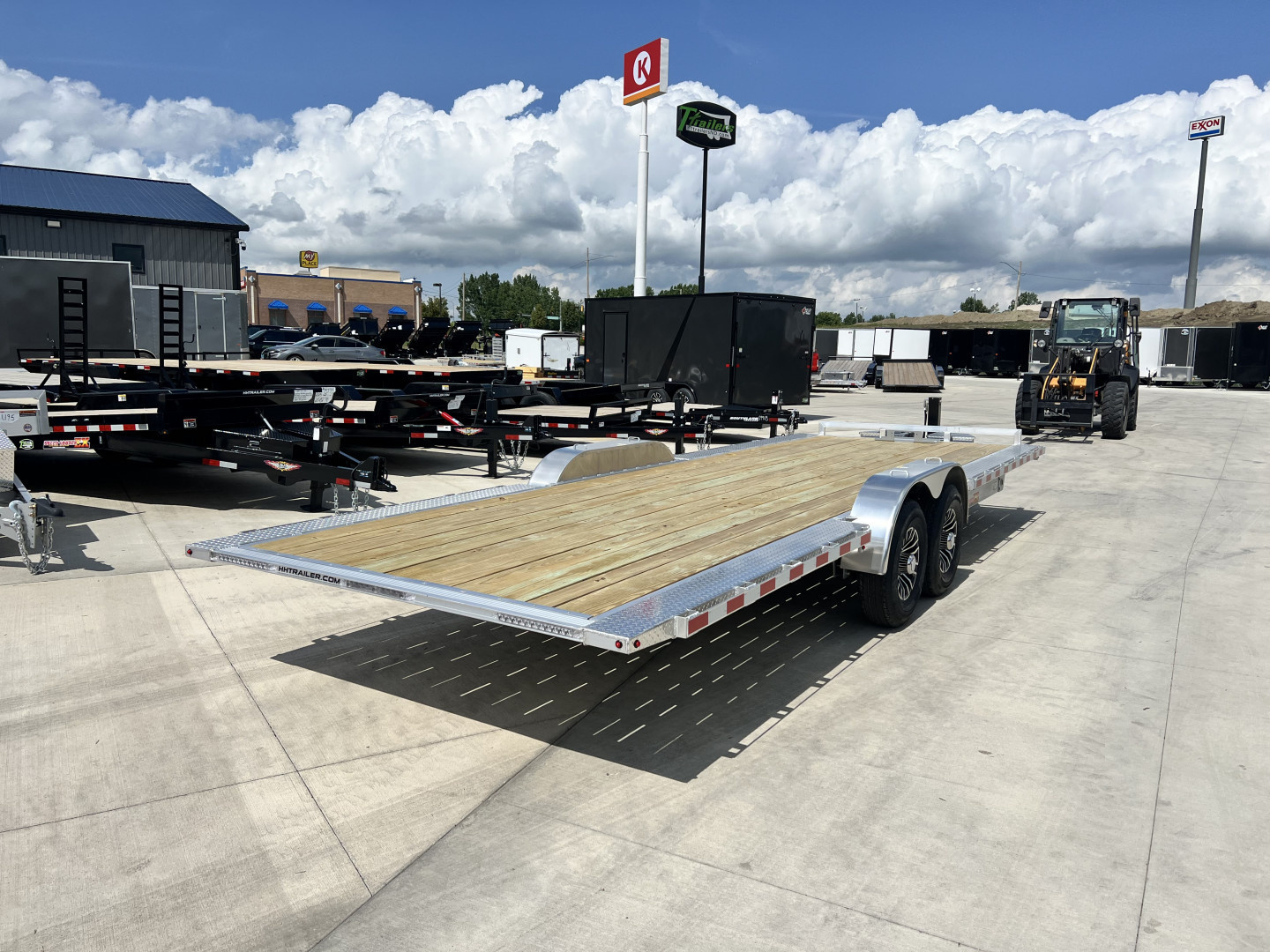 New NEW 2026 H&H Speedloader ALUMINUM EXTRA WIDE HYDRAULIC Jack 24’ POWER TILTbed flatbed Trailer 2-7000 lb axles =14K