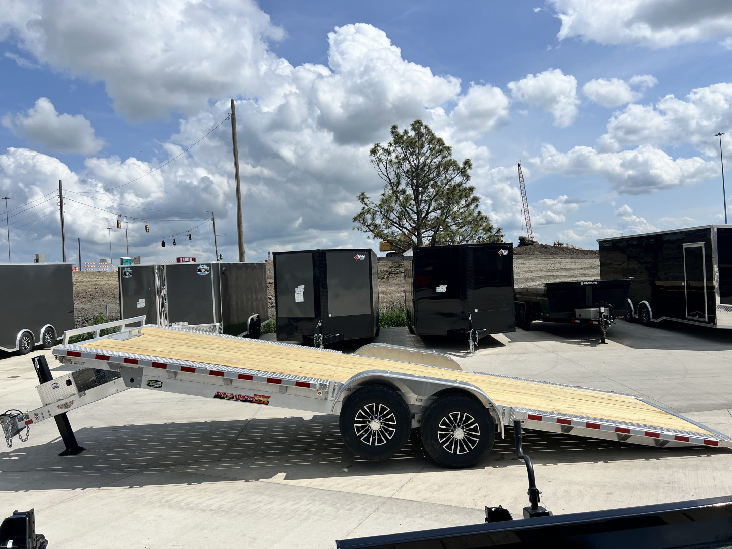 New NEW 2026 H&H Speedloader ALUMINUM EXTRA WIDE HYDRAULIC Jack 24’ POWER TILTbed flatbed Trailer 2-7000 lb axles =14K