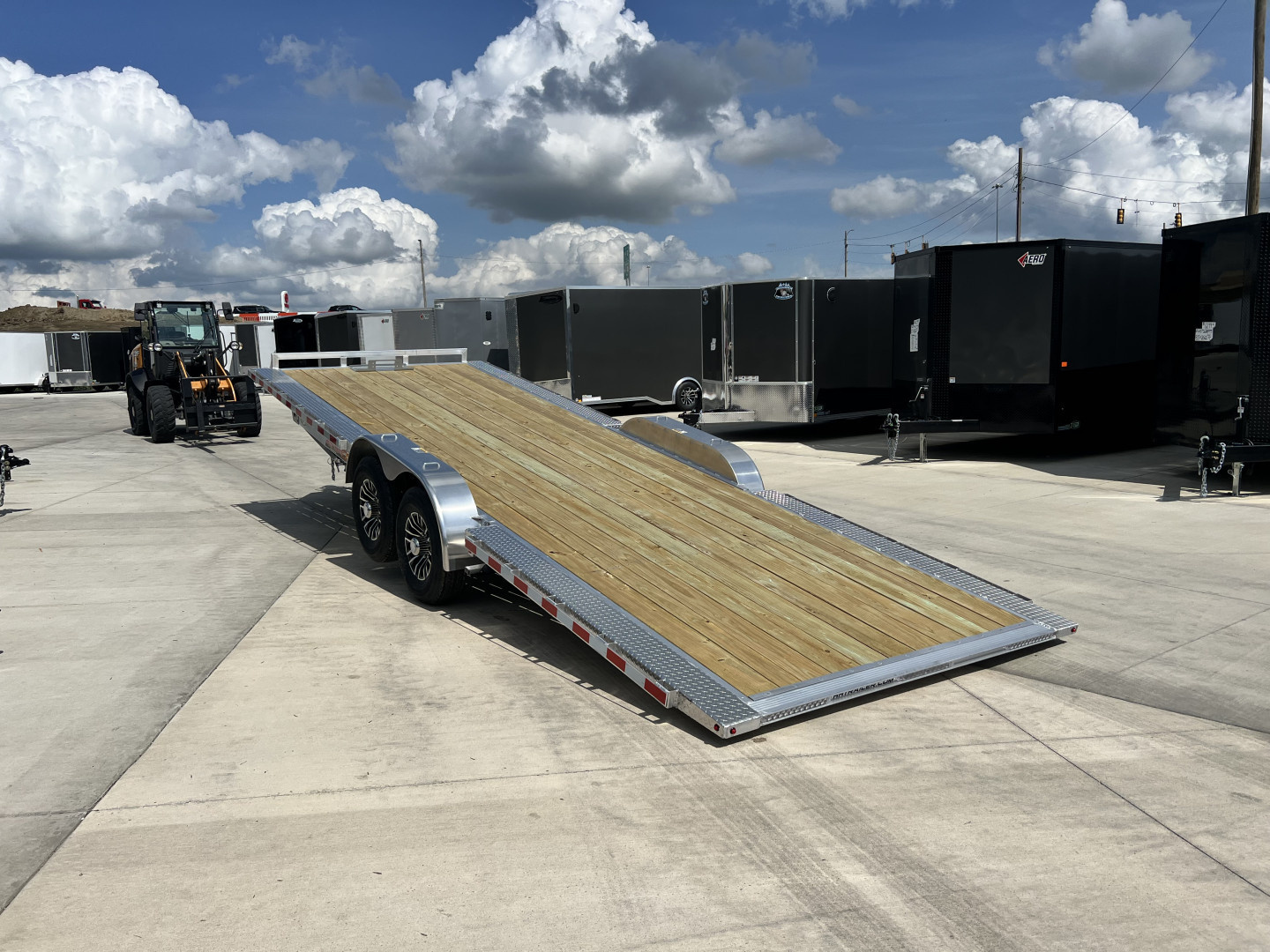 New NEW 2026 H&H Speedloader ALUMINUM EXTRA WIDE HYDRAULIC Jack 24’ POWER TILTbed flatbed Trailer 2-7000 lb axles =14K