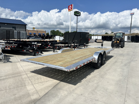 New NEW 2026 H&H Speedloader ALUMINUM EXTRA WIDE HYDRAULIC Jack 24’ POWER TILTbed flatbed Trailer 2-7000 lb axles =14K
