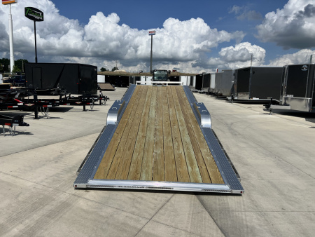 New NEW 2026 H&H Speedloader ALUMINUM EXTRA WIDE HYDRAULIC Jack 24’ POWER TILTbed flatbed Trailer 2-7000 lb axles =14K