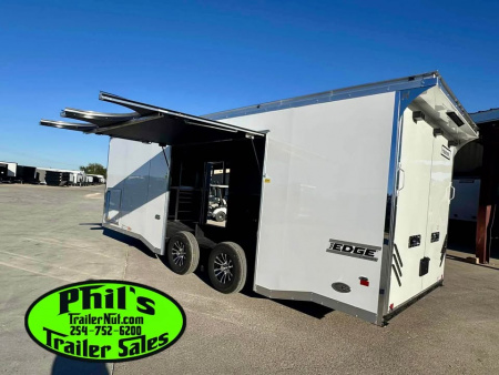 New Haulmark 8.5X24 EDGE PRO RACE TRAILER Car / Racing Trailer FULL ESCAPE DOOR WITH REMOVABLE FENDER ELECTRIC AWNING & MORE!
