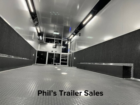 New Haulmark 8.5X34 EDGE PRO RACE TRAILER Car / Racing Trailer TWO ELECTRIC AWNINGS , AIRLINES & TONGUE BOX!