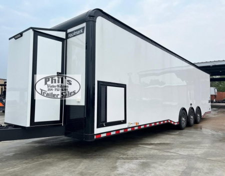 New Haulmark 8.5X34 EDGE PRO RACE TRAILER Car / Racing Trailer TWO ELECTRIC AWNINGS , AIRLINES & TONGUE BOX!