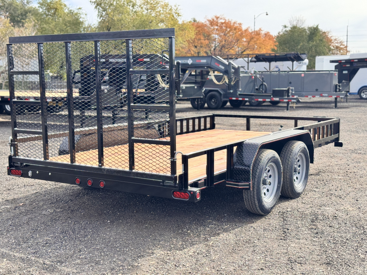 New 2026 Diamond T 7-14 Tandem Axle Ramp Gate Utility W/ ATV Ramps 7K GVWR