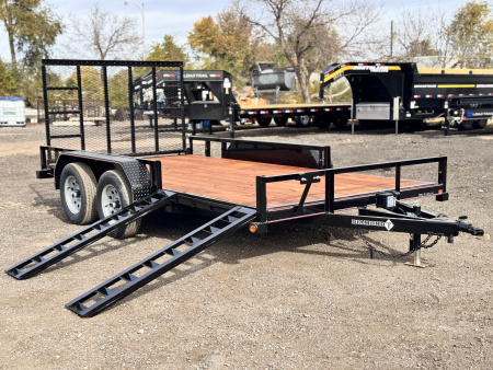 New 2026 Diamond T 7-14 Tandem Axle Ramp Gate Utility W/ ATV Ramps 7K GVWR
