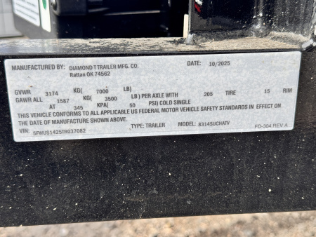 New 2026 Diamond T 7-14 Tandem Axle Ramp Gate Utility W/ ATV Ramps 7K GVWR