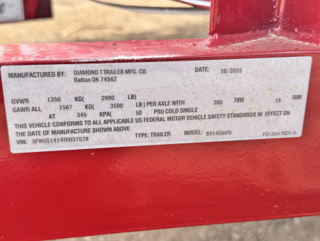 New 2026 Diamond T 7-14 Ramp Gate Utility W/ ATV Ramps 3K GVWR