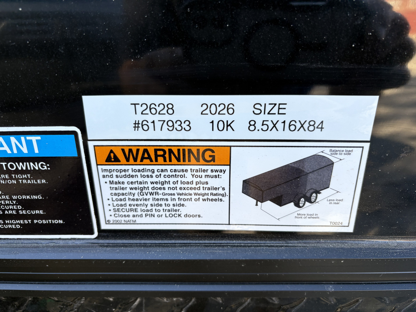 New 2026 H&H Trailers 8'5" x 16' 10K Black Out Left 48" Door Cargo / Enclosed Trailer