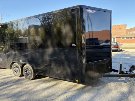 New 2025 H&H 8'5  x 16' 10K Black Out Left 48  Door Cargo Trailer