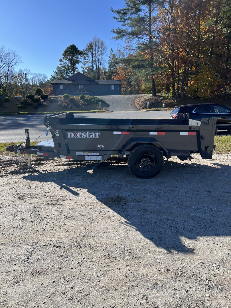 New 2026 Norstar DCB6010031 Dump Trailer / 5X10 / Single 3500# Electric Brake Axle / Slide In Ramps / Tarp / Barn Door Rear Gates