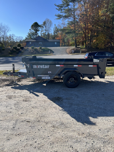 New 2026 Norstar DCB6010031 Dump Trailer / 5X10 / Single 3500# Electric Brake Axle / Slide In Ramps / Tarp / Barn Door Rear Gates