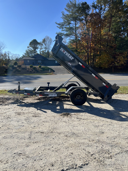 New 2026 Norstar DCB6010031 Dump Trailer / 5X10 / Single 3500# Electric Brake Axle / Slide In Ramps / Tarp / Barn Door Rear Gates
