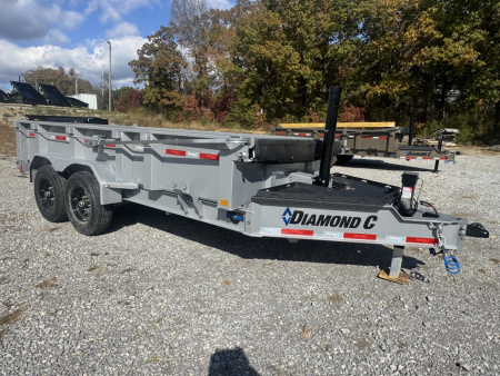 New 2026 Diamond C LPT 207 14’ Dump Trailer, TWO SPEED JACK, 15.4 GVWR