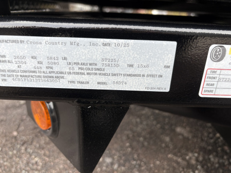 New 2026 Cross Country Manufacturing 5x8 6K Dump Trailer with Standard Tailgate