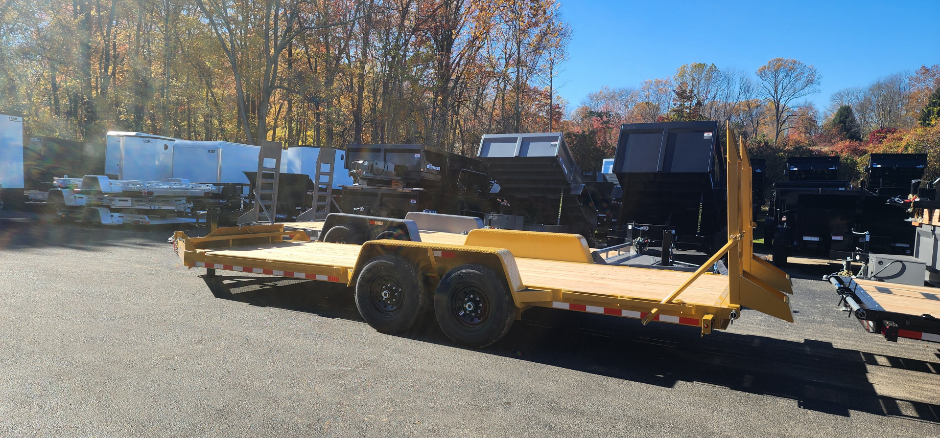 New 7 x 20 EH14 BWISE Implement Equipment Trailer 14k **CAT Yellow