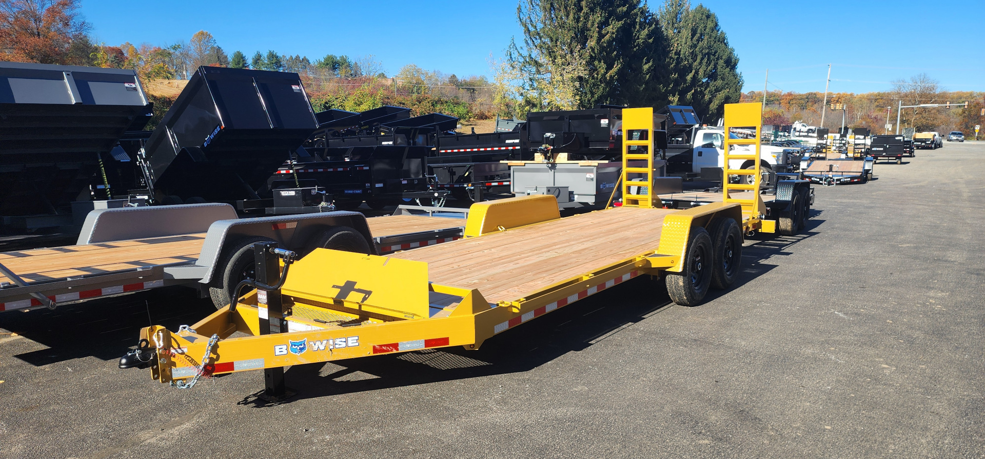 New 7 x 20 EH14 BWISE Implement Equipment Trailer 14k **CAT Yellow