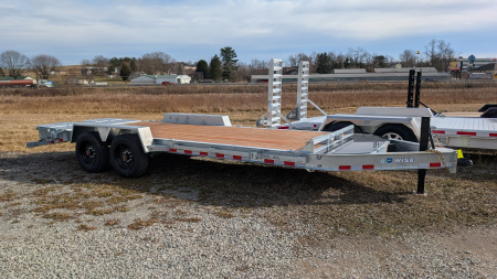New 2026 BWise 20' (17+3) HD Lo Pro GALVANIZED Equipment Hauler w/ Full Width Self Leveling Ramps & Self Cleaning Dove Tail