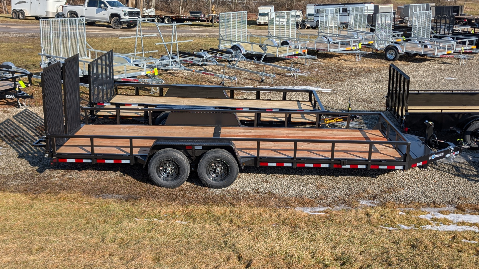 New 2026 BWise 22' HD Lo Pro Equipment Hauler w/ Landscape Gate (14K GVW!!!)