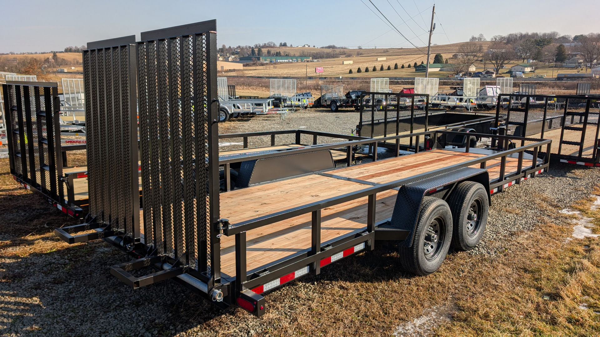 New 2026 BWise 22' HD Lo Pro Equipment Hauler w/ Landscape Gate (14K GVW!!!)