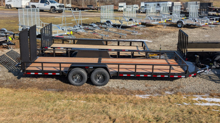 New 2026 BWise 22' HD Lo Pro Equipment Hauler w/ Landscape Gate (14K GVW!!!)