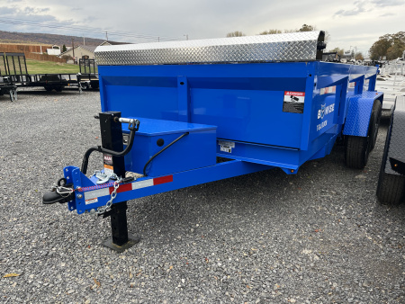 New 2026 BWise 7x14 -14K Dump Trailer - Ramps - Tarp Kit - 7 GA Floor - BLUE