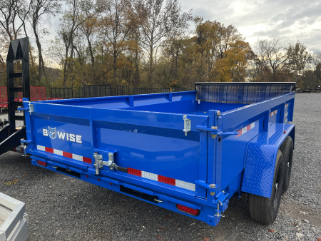 New 2026 BWise 7x14 -14K Dump Trailer - Ramps - Tarp Kit - 7 GA Floor - BLUE