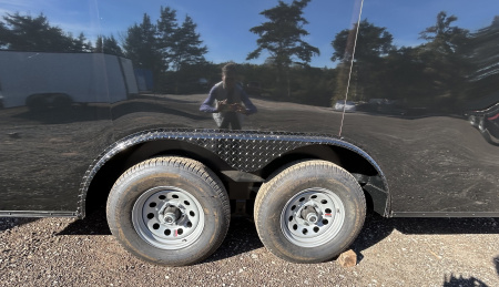 New 2026 Family Trailer 8.5x16 Tandem Axles(5200lbs) Cargo / Enclosed Trailer-Screwless Exterior-Blackout PKG-Rear Spoiler