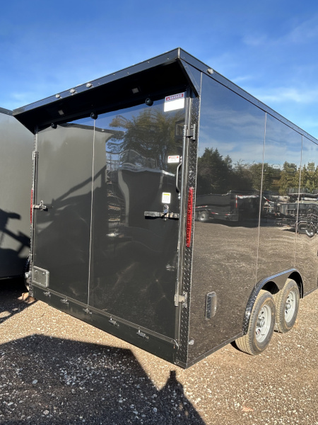 New 2026 Family Trailer 8.5x16 Tandem Axles(5200lbs) Cargo / Enclosed Trailer-Screwless Exterior-Blackout PKG-Rear Spoiler