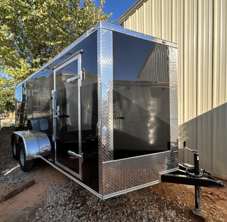 New 2026 Family Trailer 7x16 Tandem Axles Cargo / Enclosed Trailer-Screwless Exterior-Basic Pkg