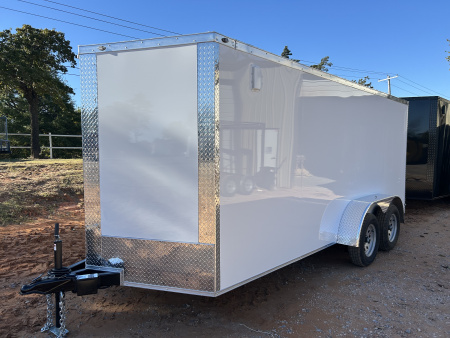 New 2026 Family Trailer 7x16 Tandem Axles Cargo / Enclosed Trailer-Screwless Exterior-Basic Pkg