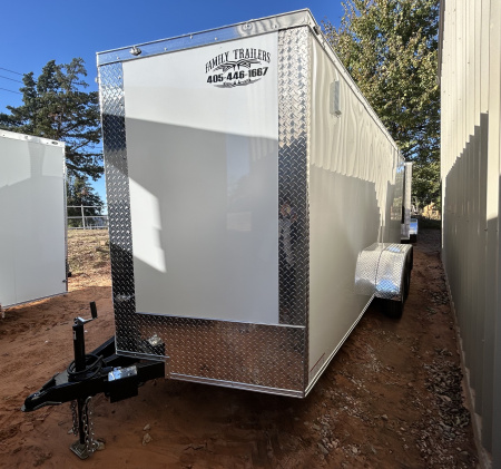 New 2026 Family Trailer 7x16 Tandem Axles Cargo / Enclosed Trailer-Screwless Exterior-Basic Pkg