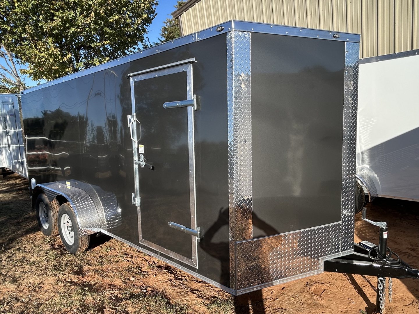 New 2026 Family Trailer 7x16 Tandem Axles Cargo / Enclosed Trailer-Screwless Exterior-Blackout Pkg-Rear Spoiler