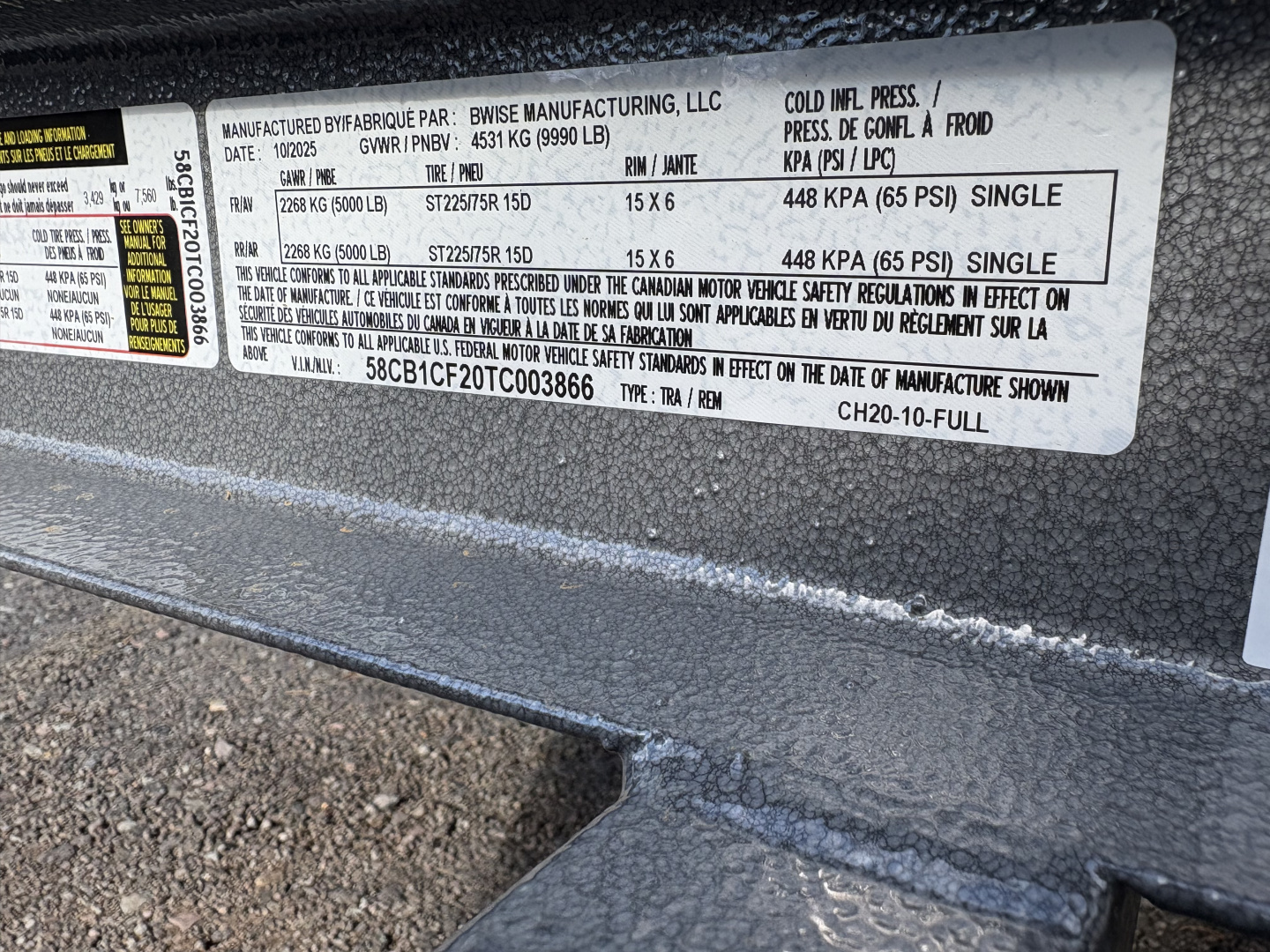 New 2026 BWISE CH10 82x20 10K Full Steel Deck Car Hauler Car Hauler w/Removable Fenders