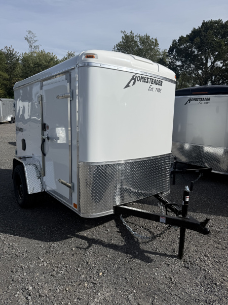 New 2026 Homesteader 5x8 SWING Door Cargo - WHITE