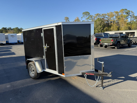 New TX5X8SA TEXAS TRAILERS 5' X 8' CARGO / ENCLOSED TRAILER W/REAR RAMP DOOR & SIDE DOOR