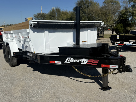 New 2026 Liberty LD14K83x14 Two-Tone Telescopic Hoist Dump Trailer w/ 14 Ply Tire Upg. and Hydraulic Tongue Jack