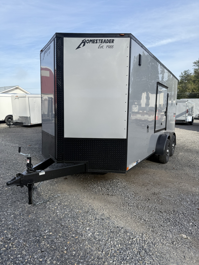 New 2026 Homesteader 7x16IH V-Nose - 7' Interior - SILVER - UTV OPTIONS