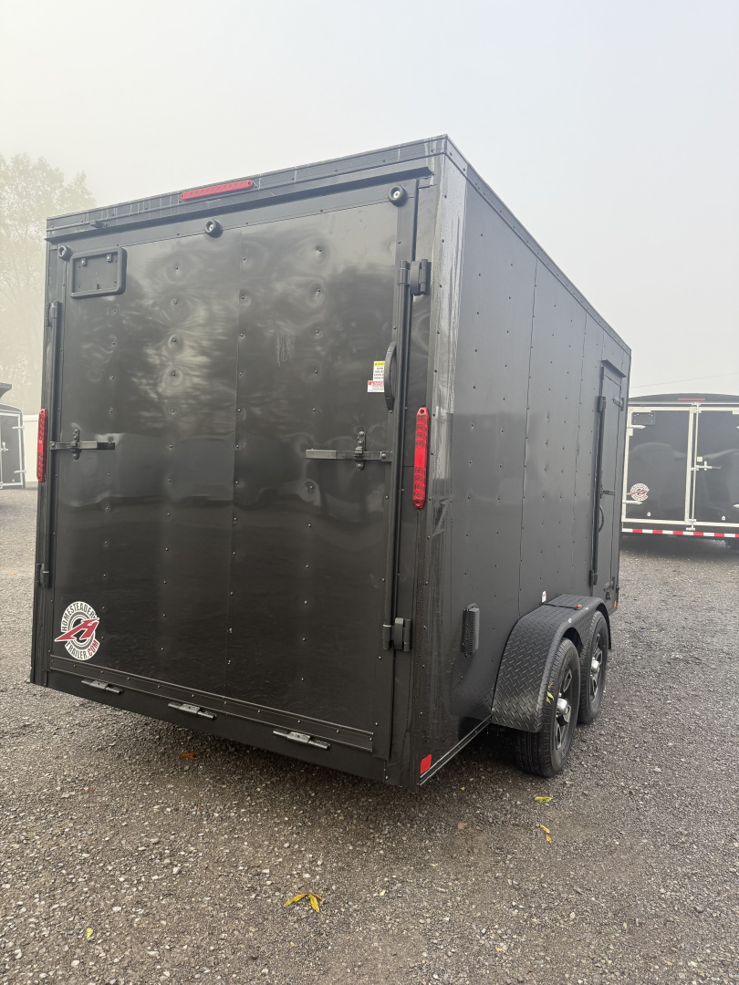 New 2026 Homesteader 7x14IT V-Nose - 7' Interior - BLACK - BLACK OUT PKG - ALUM. WHEELS