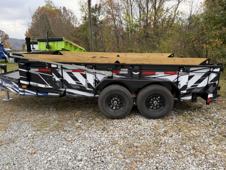 New 2026 Diamond C LPT207 TELESCOPIC DUMP TRAILER 14’ DIRTY GRAPHIX WRAP WIRELESS REMPTE