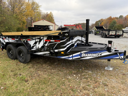 New 2026 Diamond C LPT207 TELESCOPIC DUMP TRAILER 14’ DIRTY GRAPHIX WRAP WIRELESS REMPTE