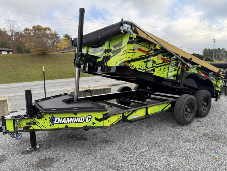 New 2026 Diamond C LPT207 TELESCOPIC DUMP TRAILER 14’ PACESETTER SPECIAL 40 YEAR DIRTY GRAPHIX WRAP