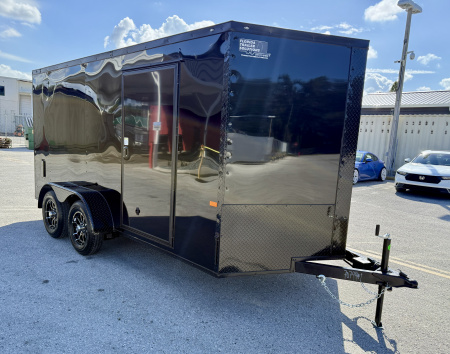 New 2026 Rock Solid Cargo 7x14 7K Rear Door Black Out Cargo / Enclosed Trailer